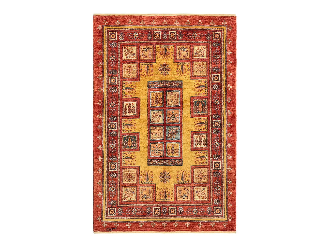 Tapis de laine 107x165 rouge Kashkuli