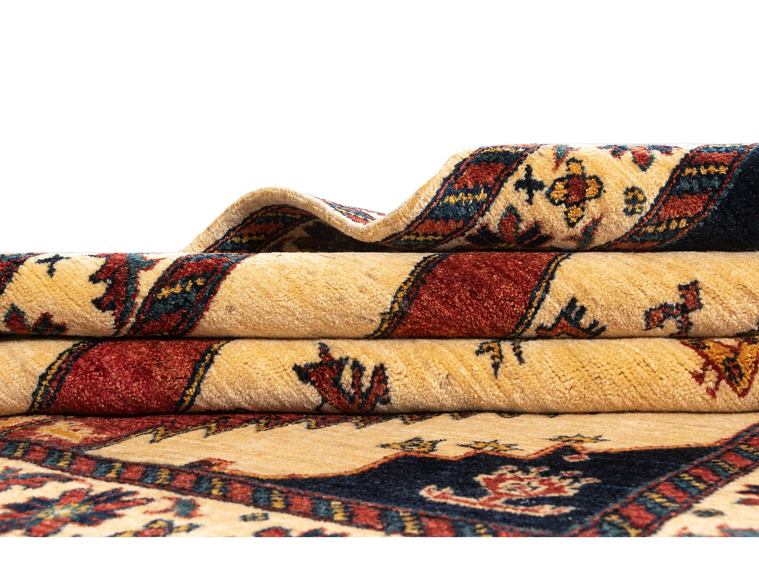 Tapis de laine 105x165 beige Kashkuli