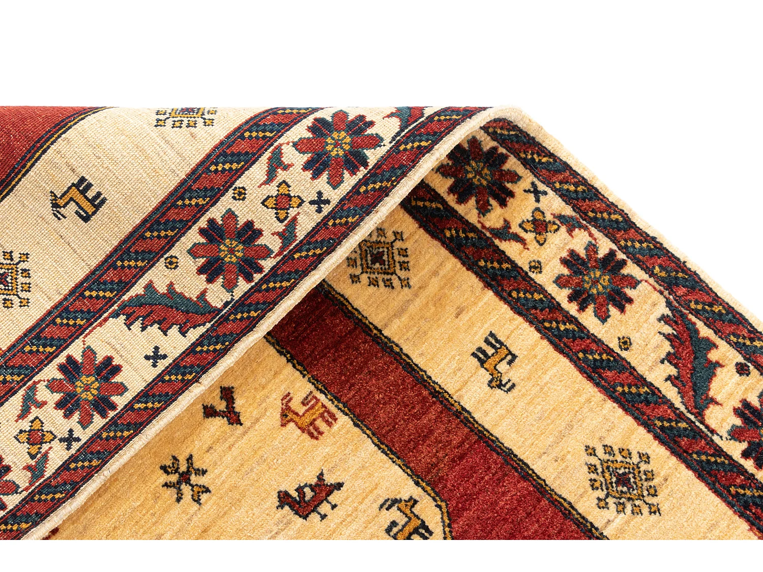 Tapis de laine 105x165 beige Kashkuli