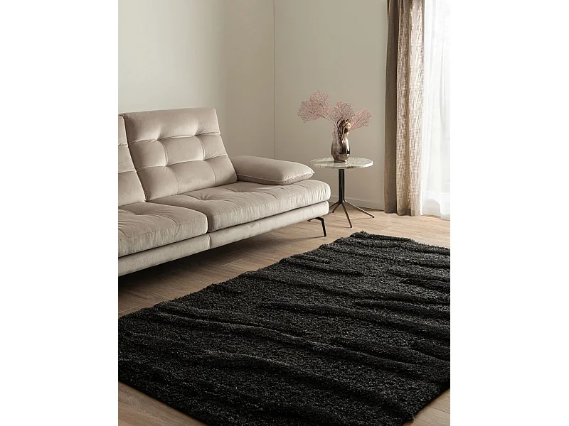 Tapis shaggy 240x305 noir Thun Tribus