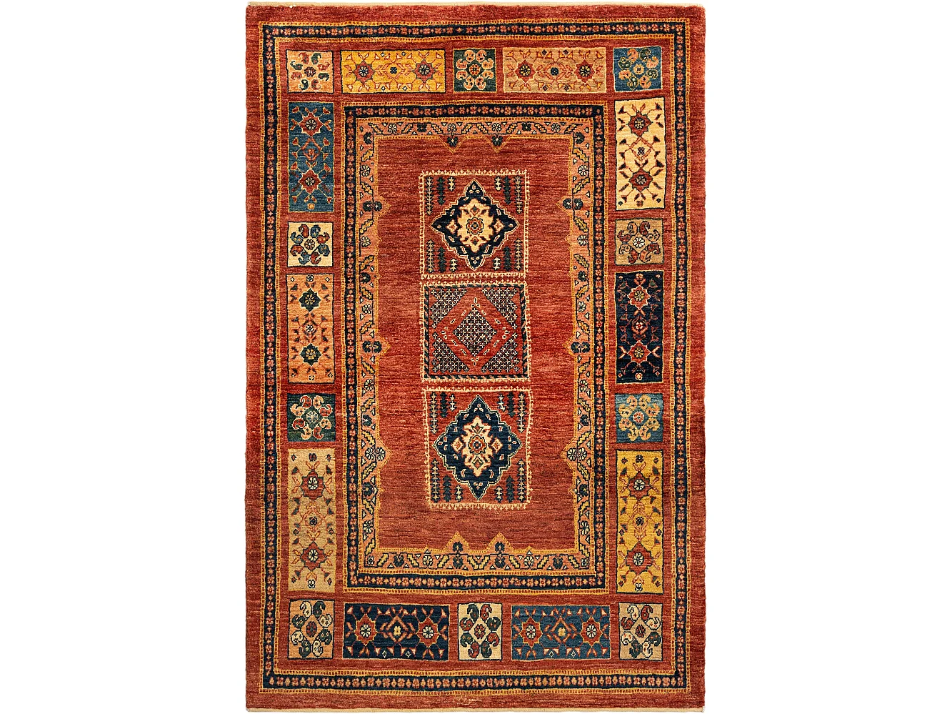 Tapis de laine 109x166 rouge Kashkuli