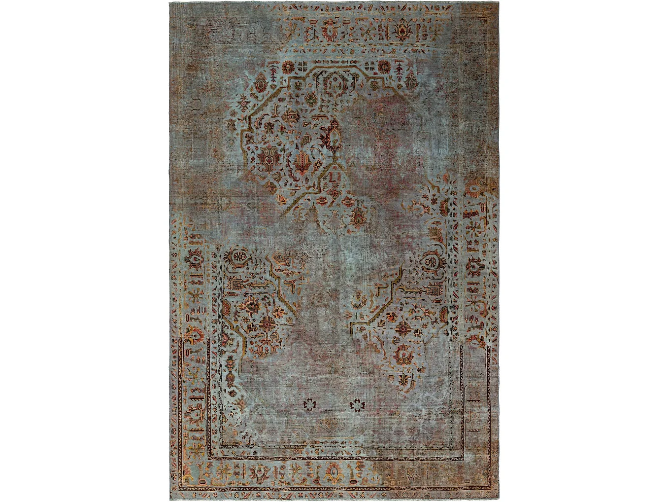 Tapis de laine 195x295 Bleu Vintage Royal