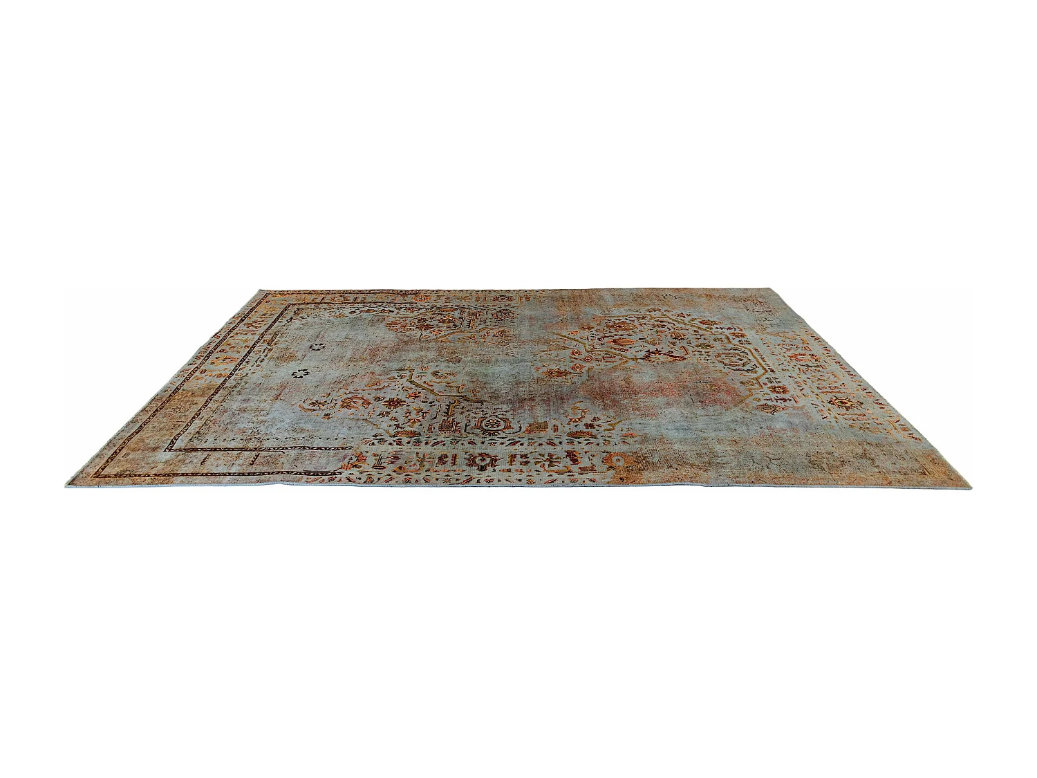 Tapis de laine 195x295 Bleu Vintage Royal