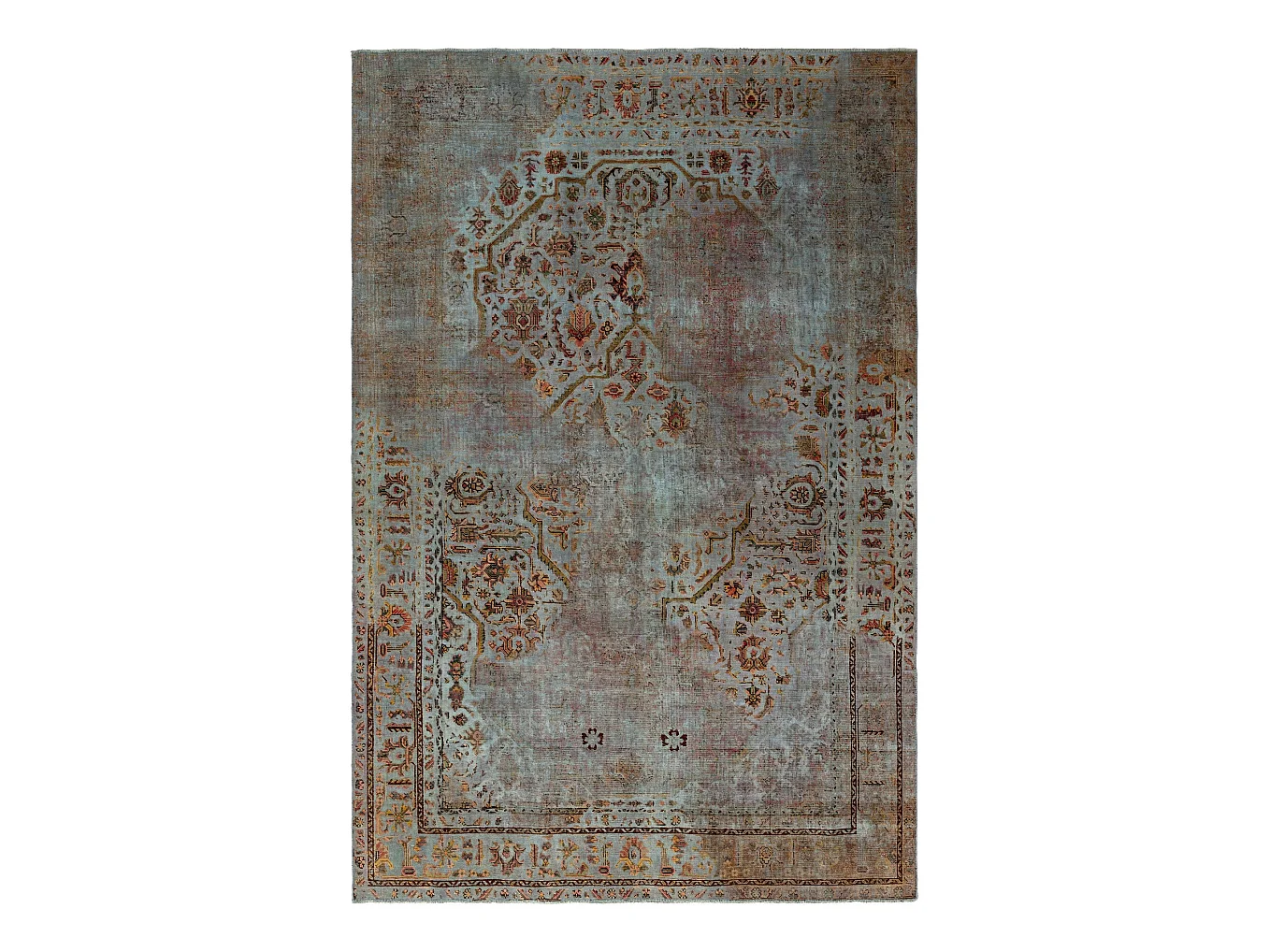 Tapis de laine 195x295 Bleu Vintage Royal