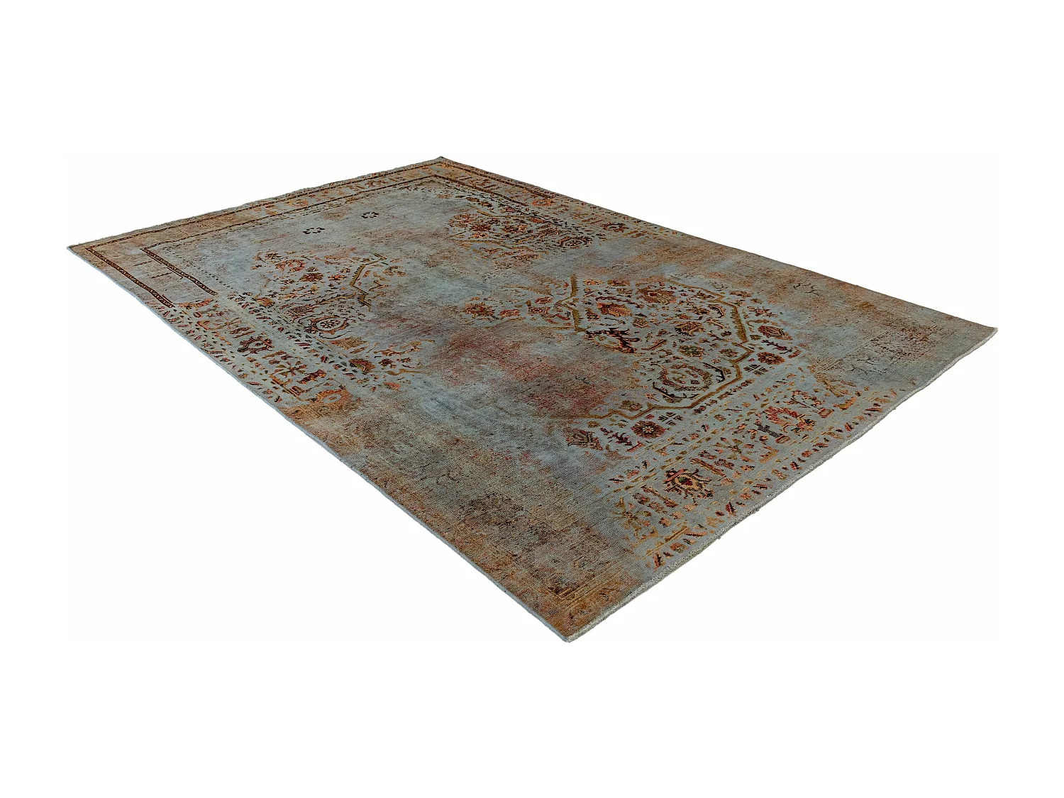 Tapis de laine 195x295 Bleu Vintage Royal