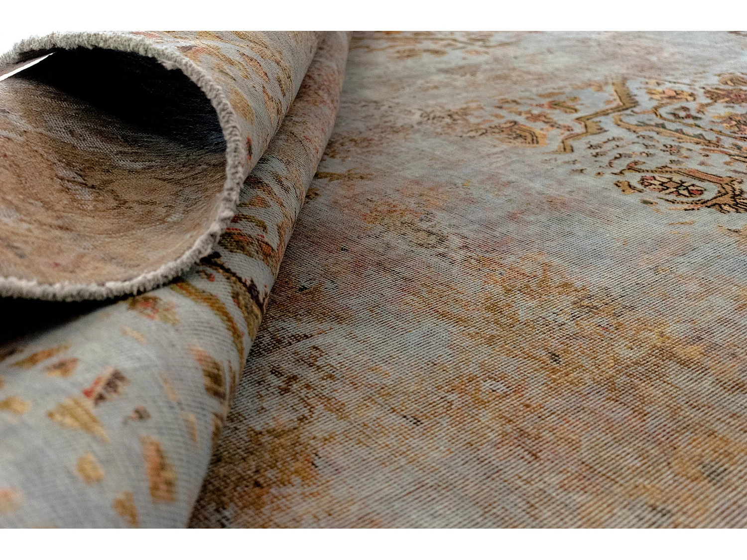 Tapis de laine 195x295 Bleu Vintage Royal