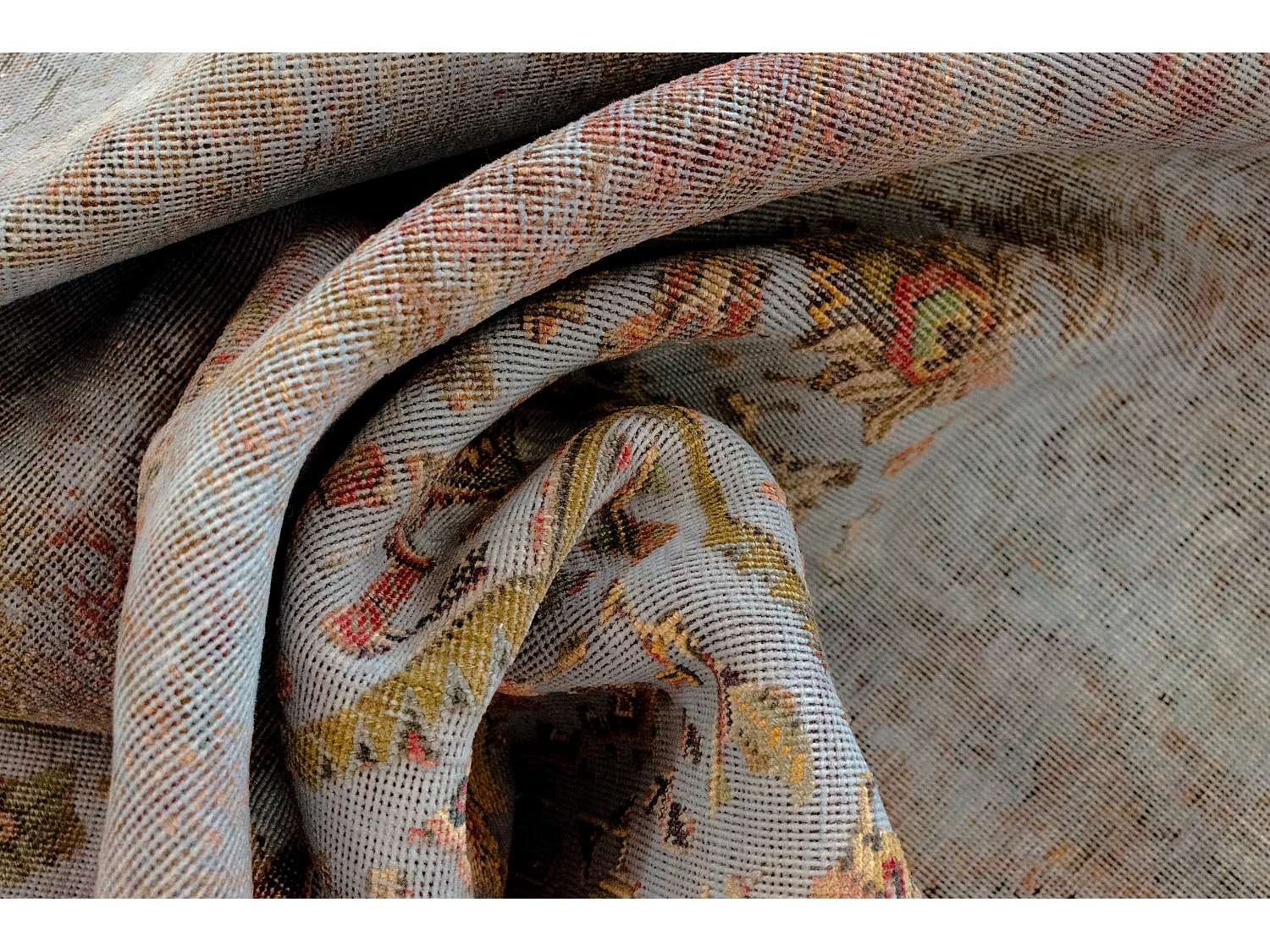 Tapis de laine 195x295 Bleu Vintage Royal