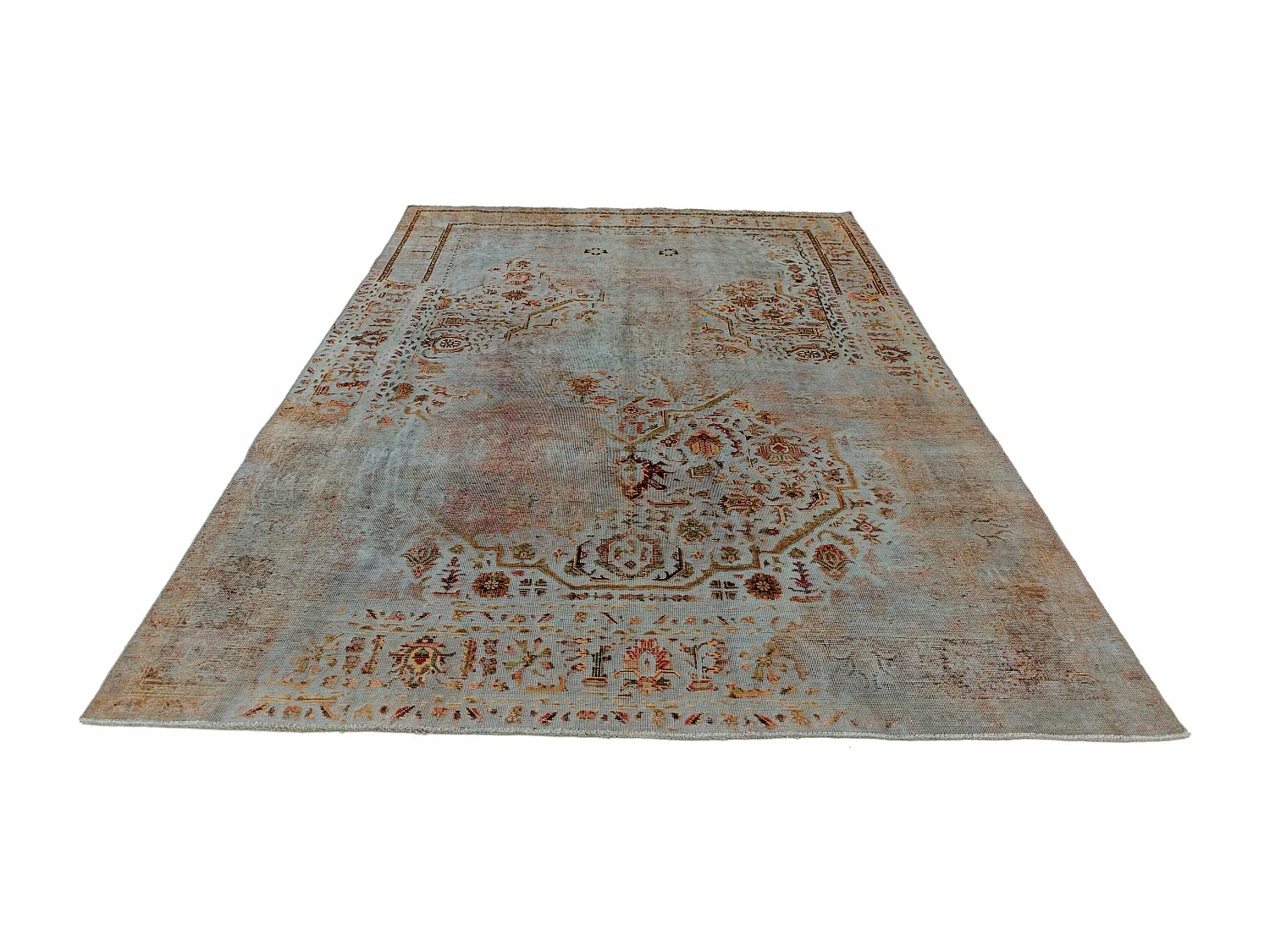 Tapis de laine 195x295 Bleu Vintage Royal