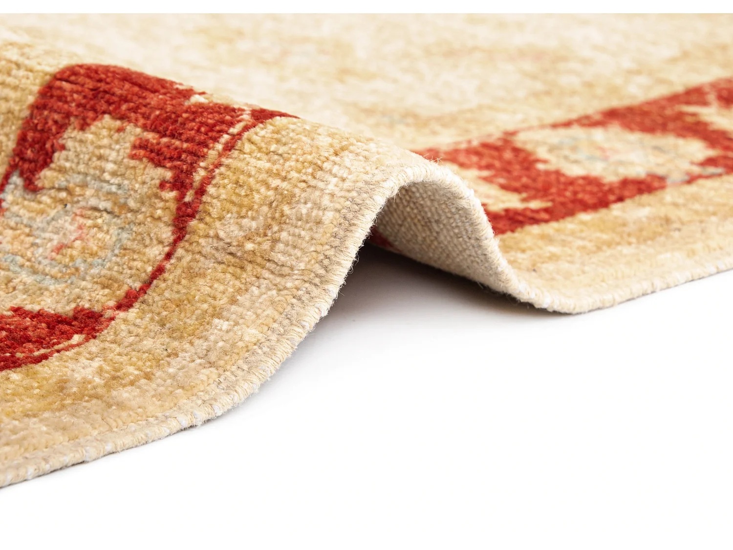 Tapis de couloir en laine 77x390 beige Kaizar