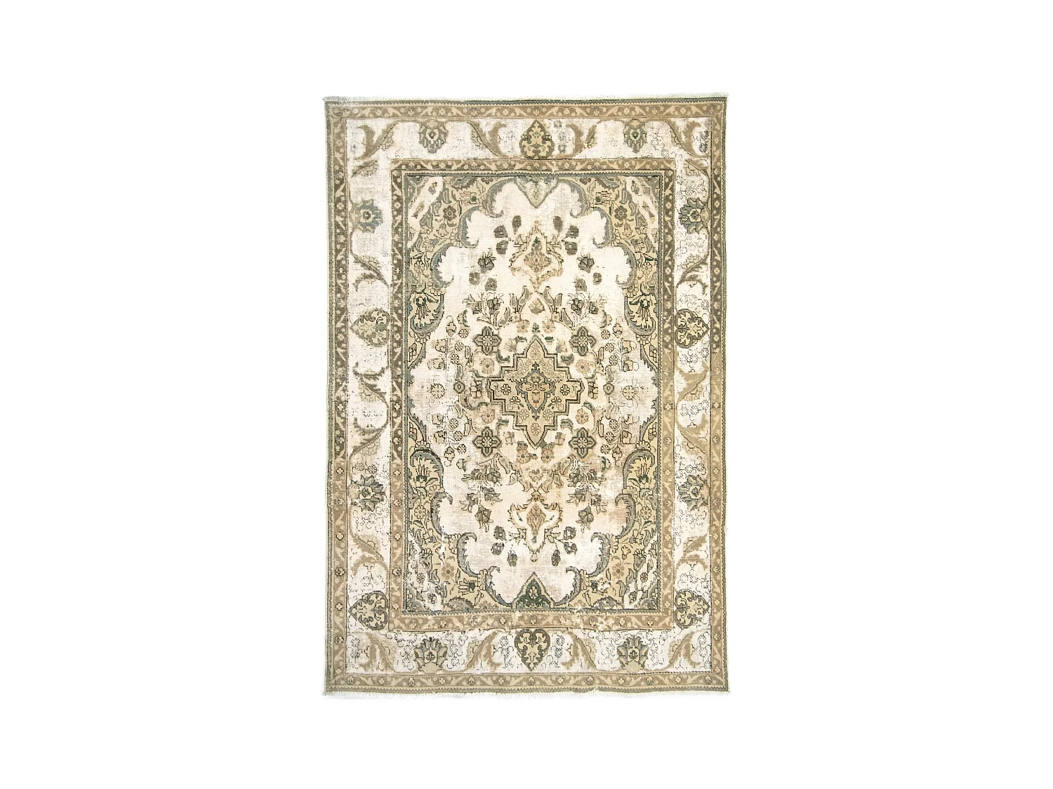 Wollteppich 192x286 Cremeweiß Vintage Royal