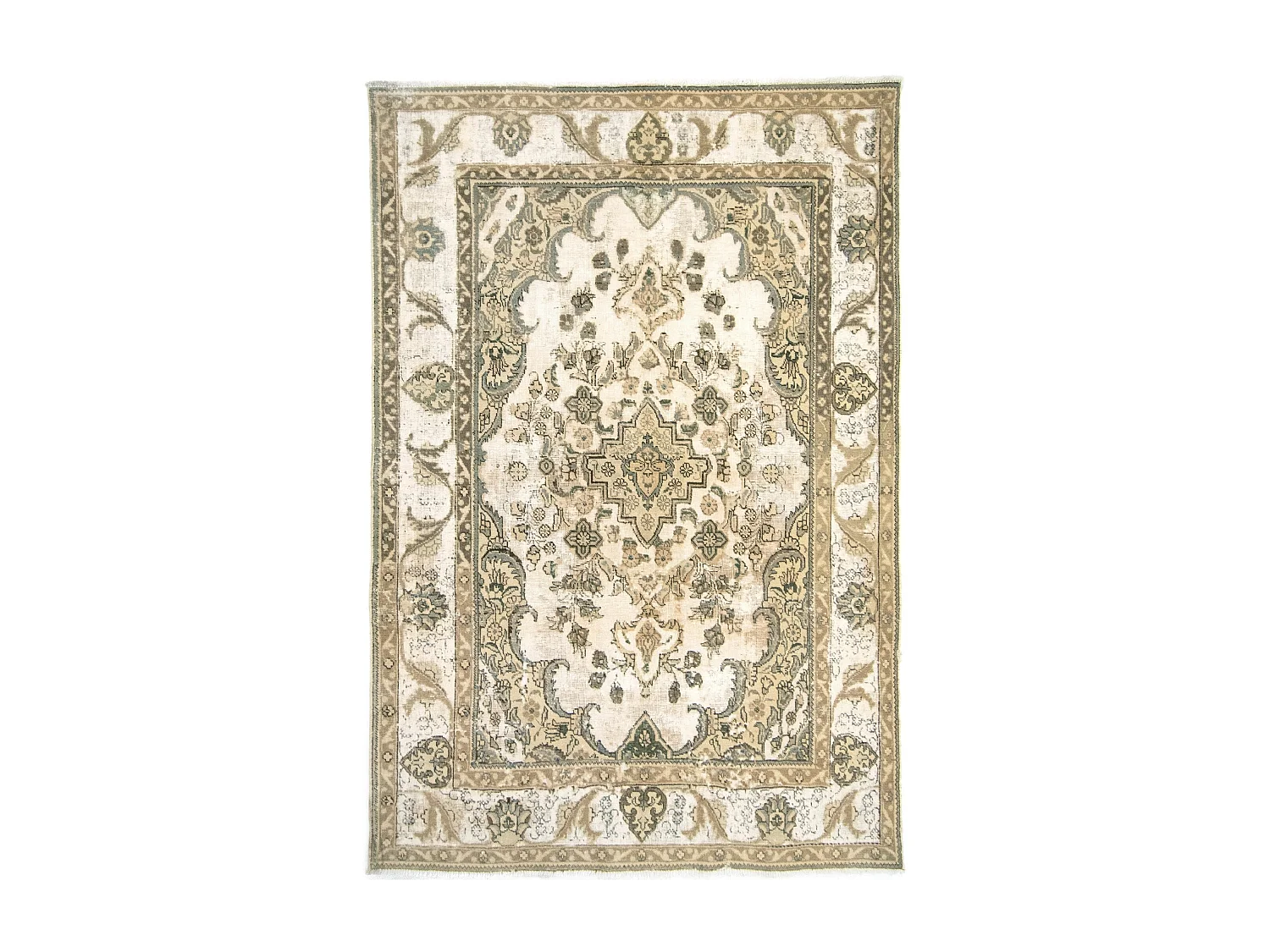 Tapis de laine 192x286 blanc crème Vintage Royal