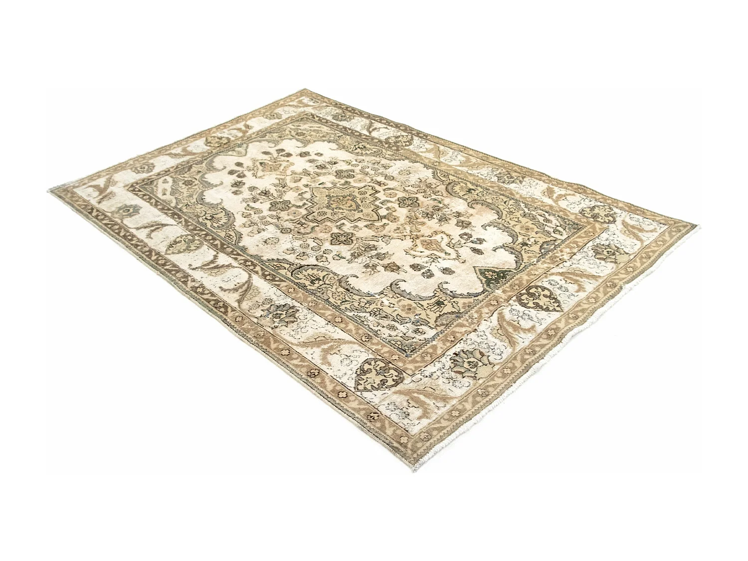 Tapis de laine 192x286 blanc crème Vintage Royal