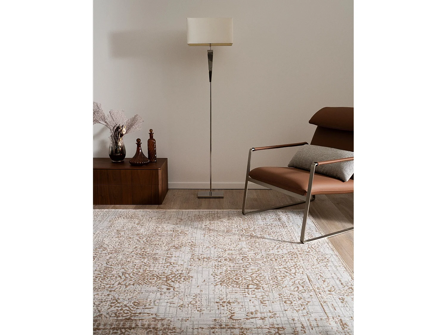 Teppich 185x185 Grau Bern Shimmer