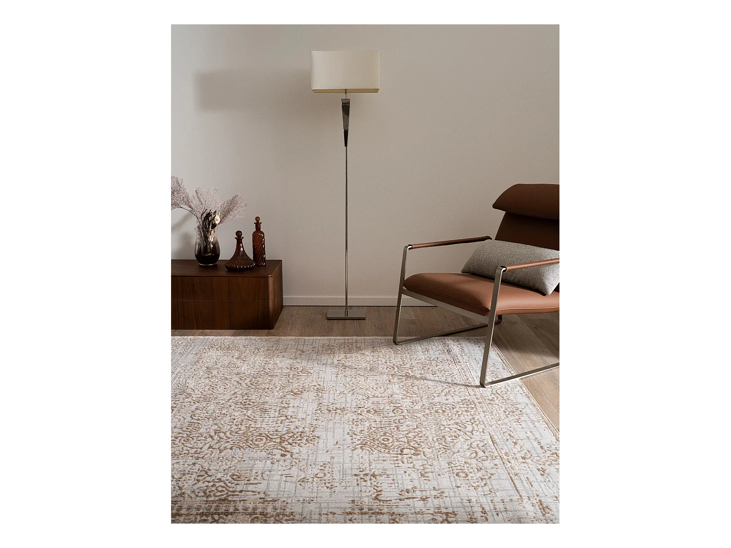 Tapis 185x185 gris Bern Shimmer