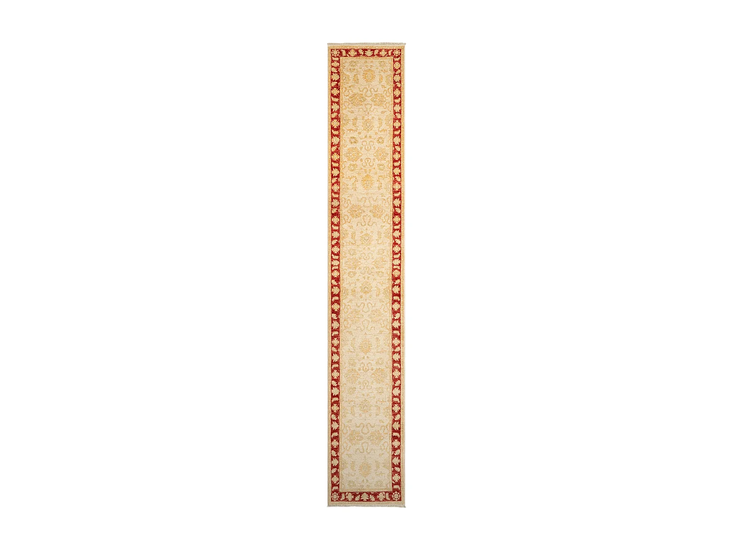Tapis de couloir en laine 77x446 beige Kaizar