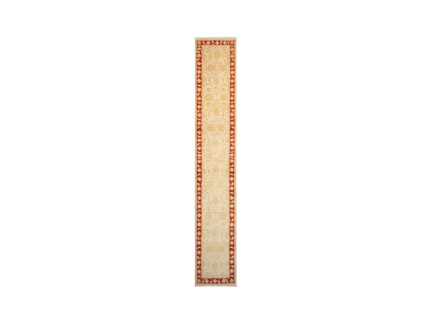 Läufer-Wollteppich 77x446 Beige Kaizar