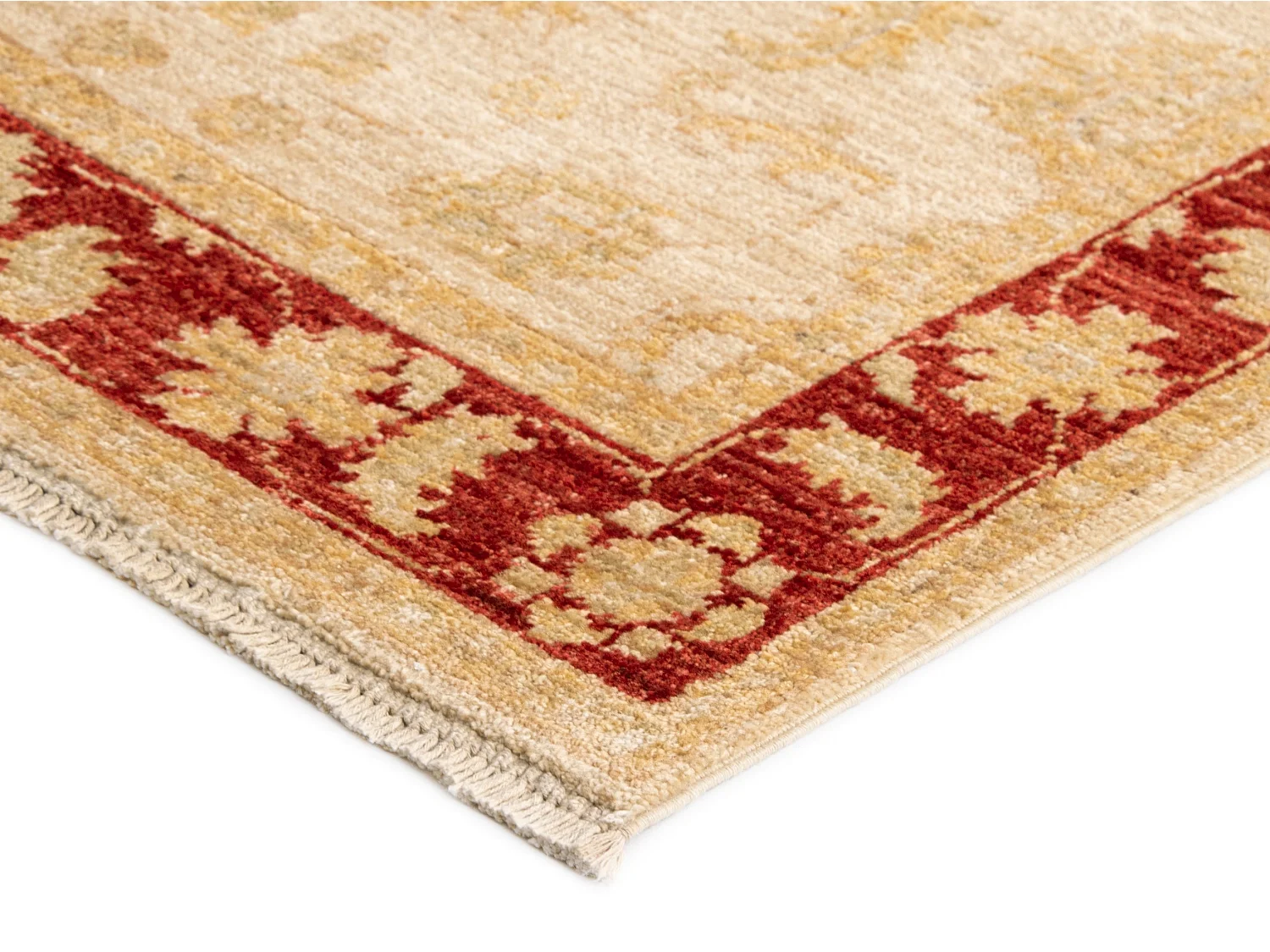 Tapis de couloir en laine 77x446 beige Kaizar