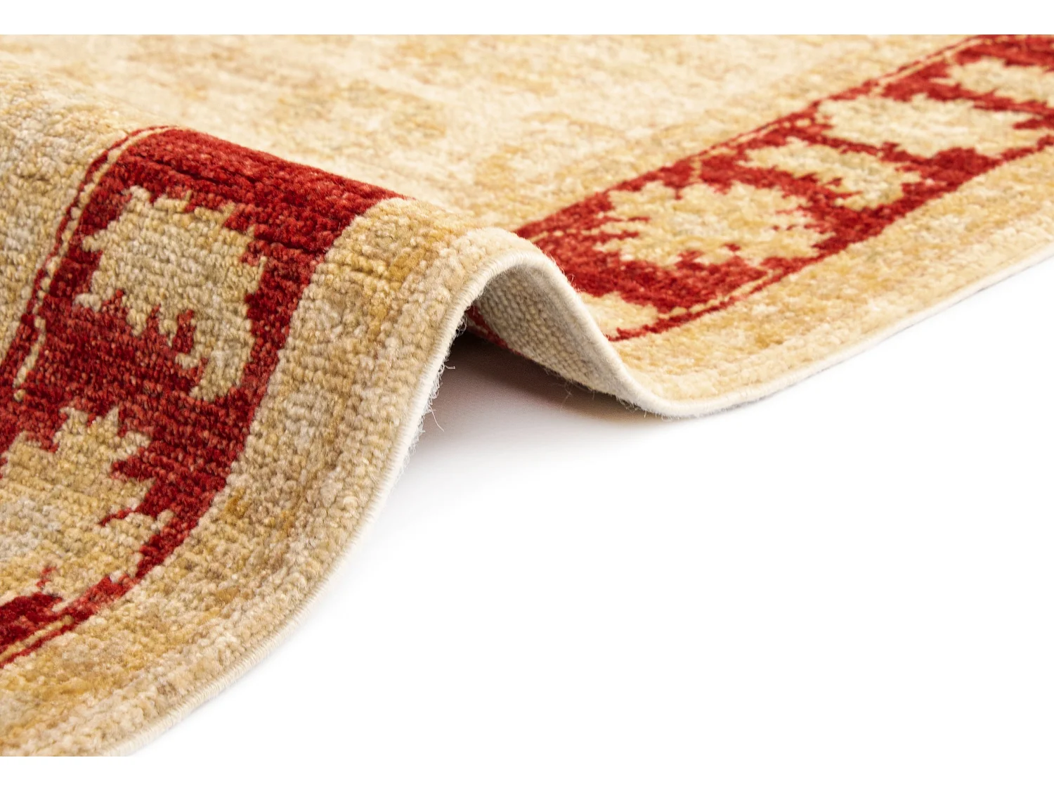 Tapis de couloir en laine 77x446 beige Kaizar