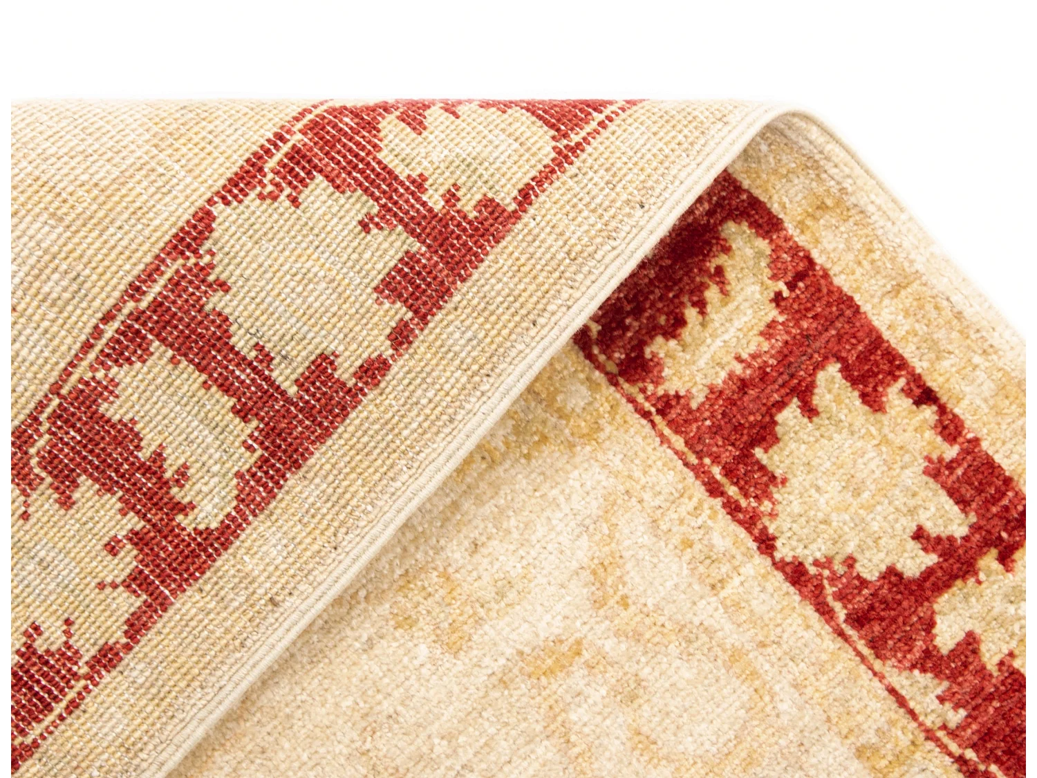 Tapis de couloir en laine 77x446 beige Kaizar