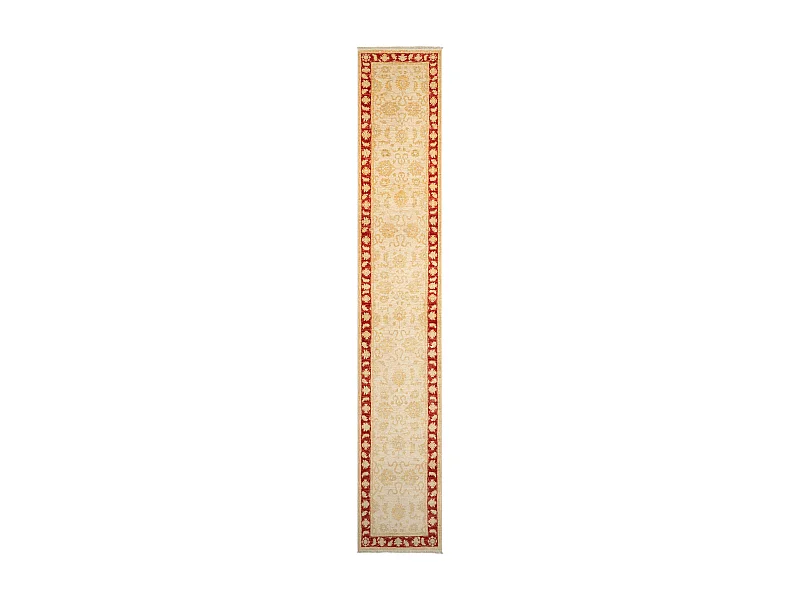 Tapis de couloir en laine 77x446 beige Kaizar