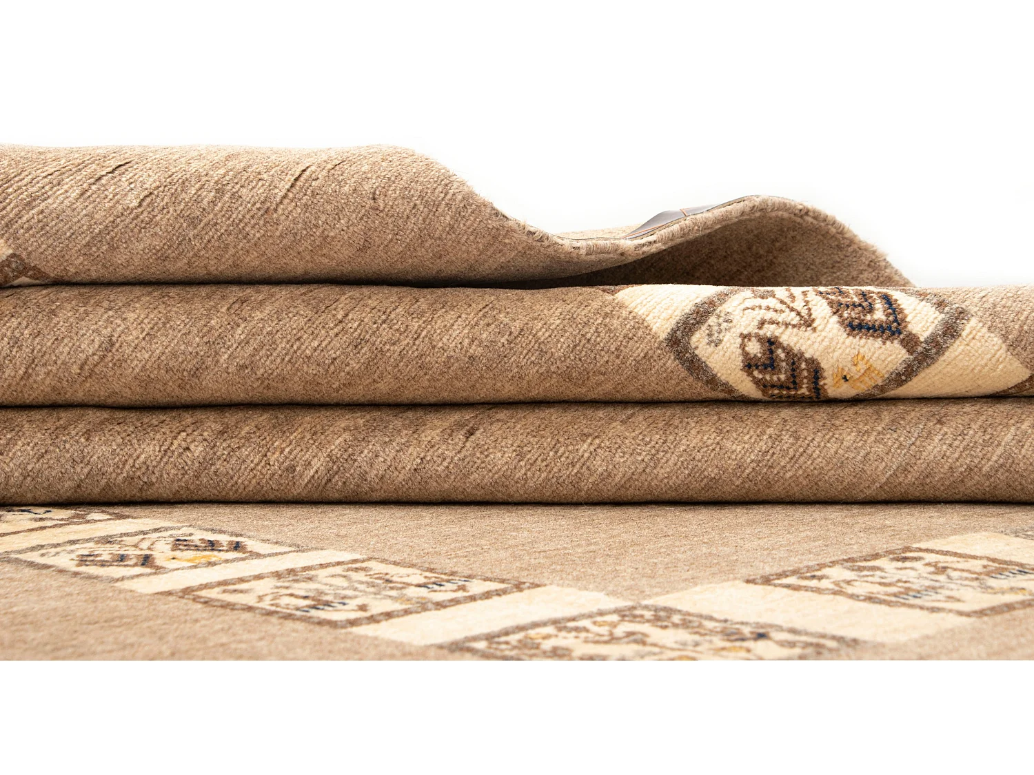 Wollteppich 148x198 Braun Kashkuli