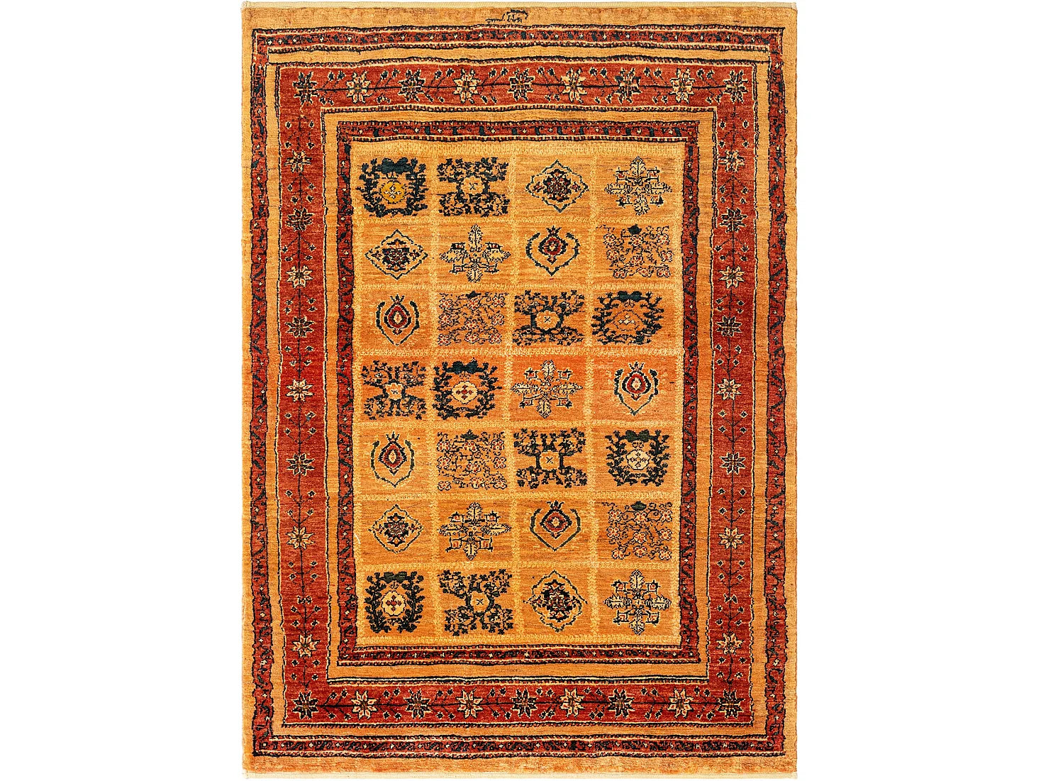 Tapis de laine 106x147 rouge Kashkuli