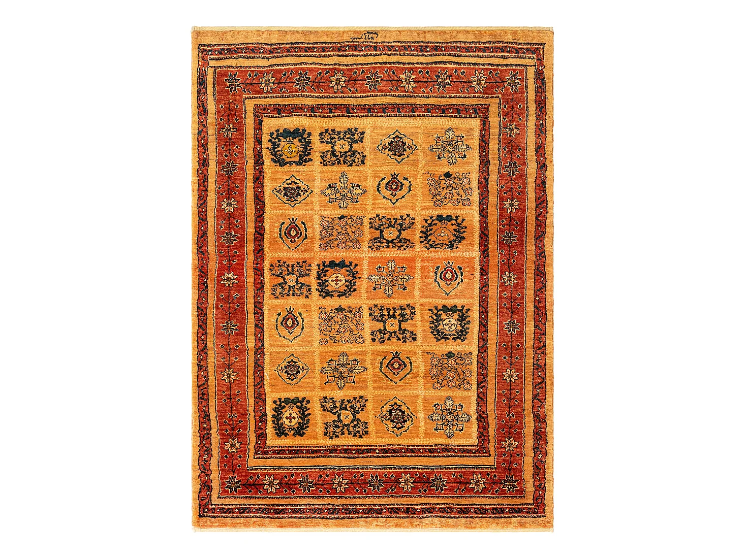 Wollteppich 106x147 Rot Kashkuli