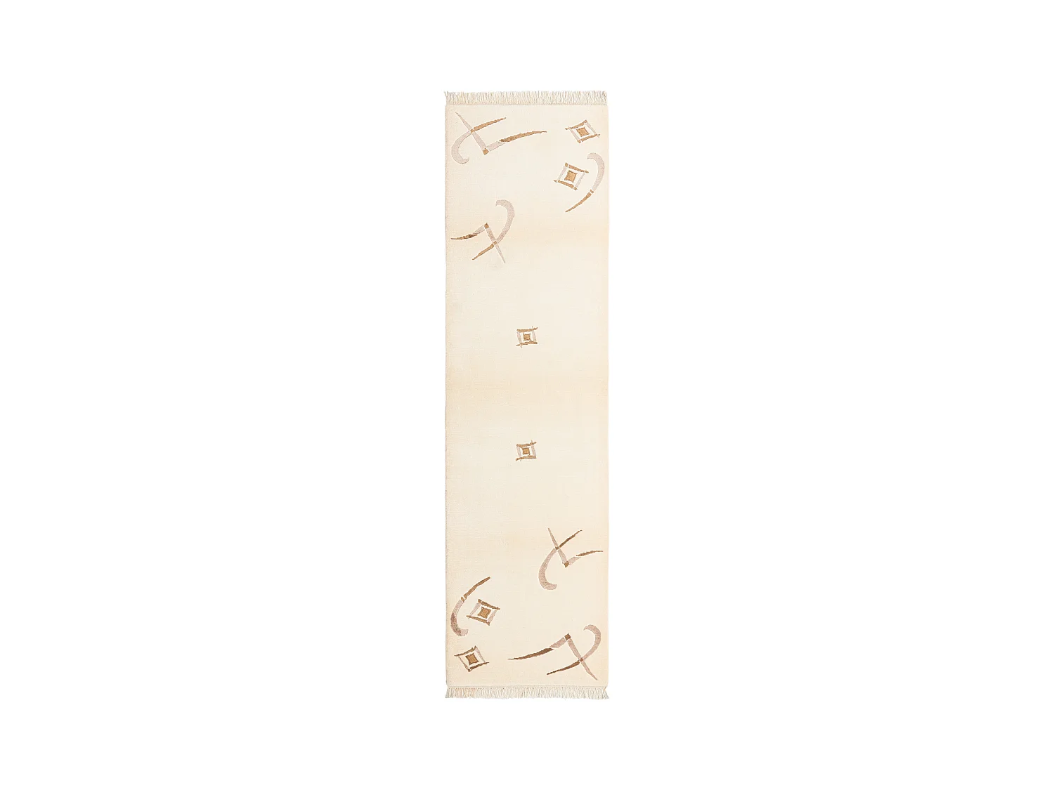 Läufer-Wollteppich 79x297 Beige Darya