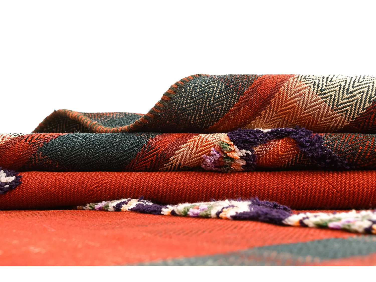 Tapis de laine 141x212 orange Jajim