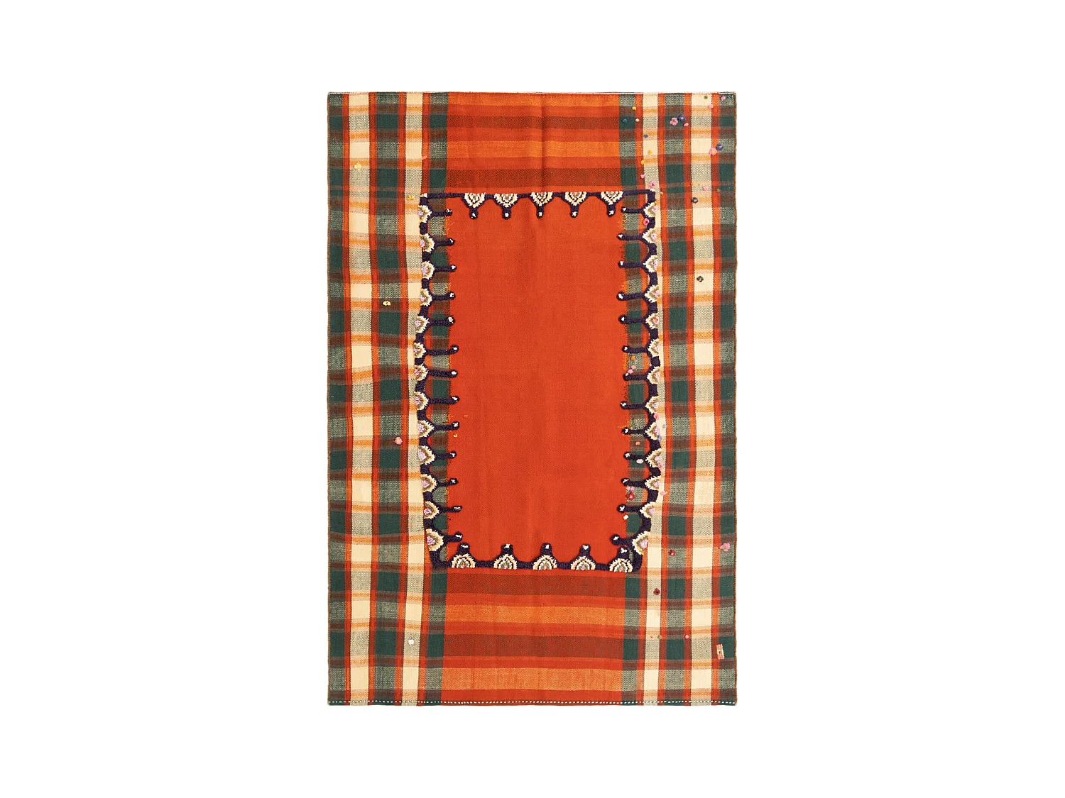 Tapis de laine 141x212 orange Jajim