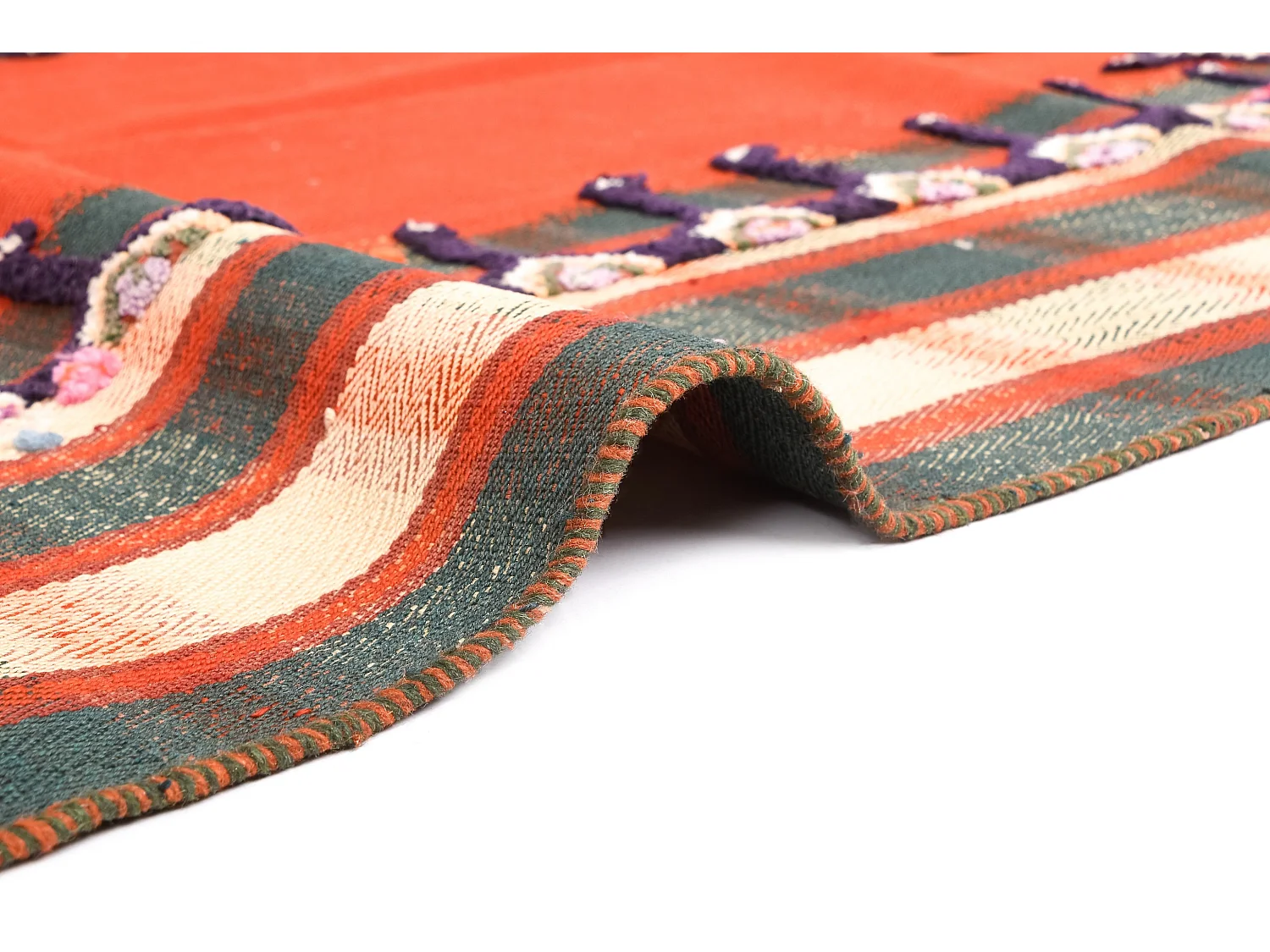 Tapis de laine 141x212 orange Jajim