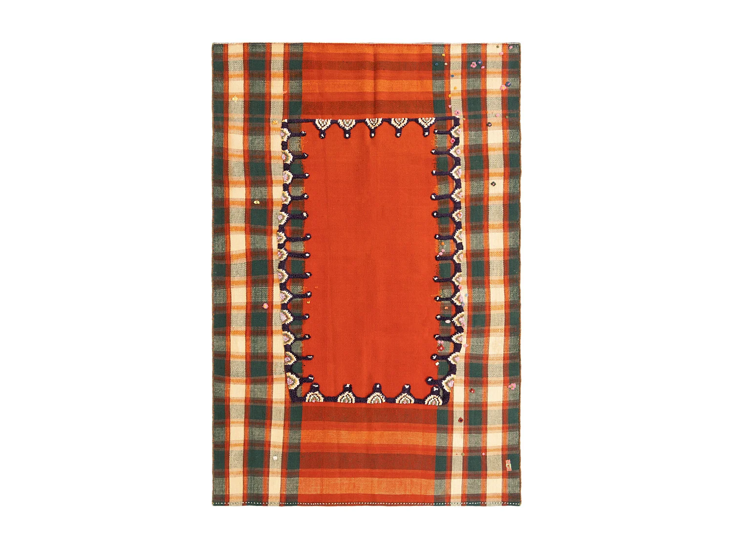 Tapis de laine 141x212 orange Jajim