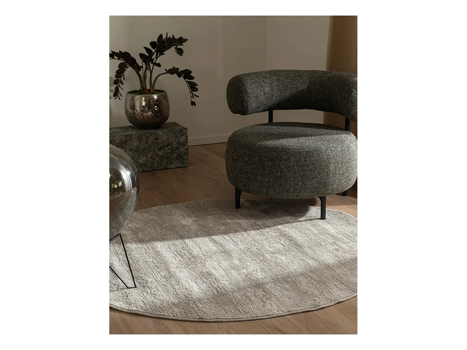 Tapis 240x240 gris Davos Deep