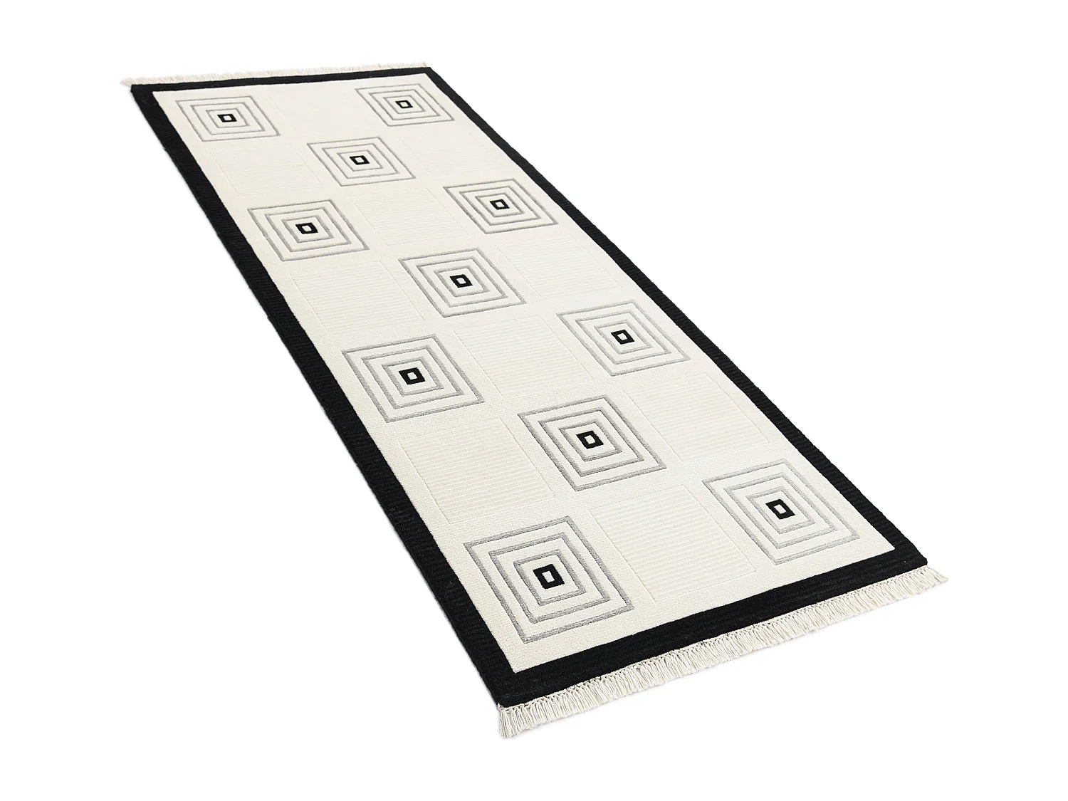 Läufer-Wollteppich 81x196 Beige Darya