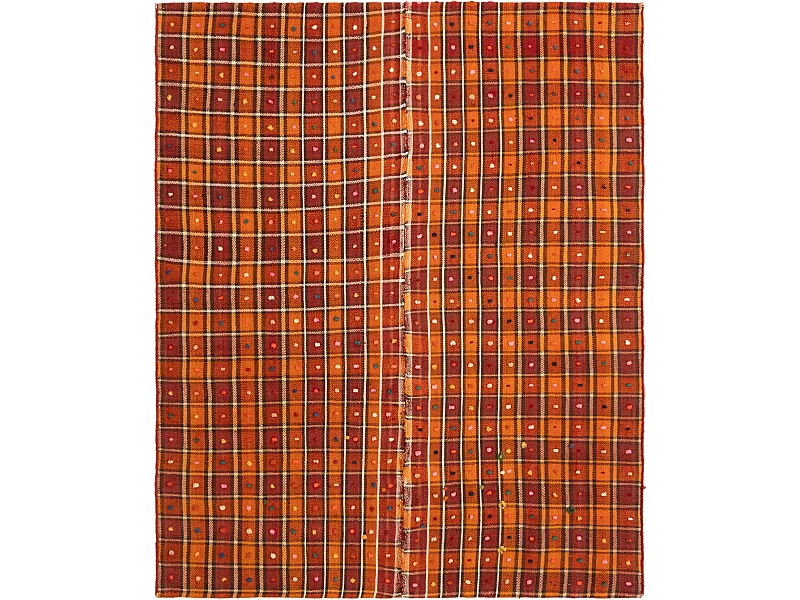 Tapis de laine 148x179 orange Jajim