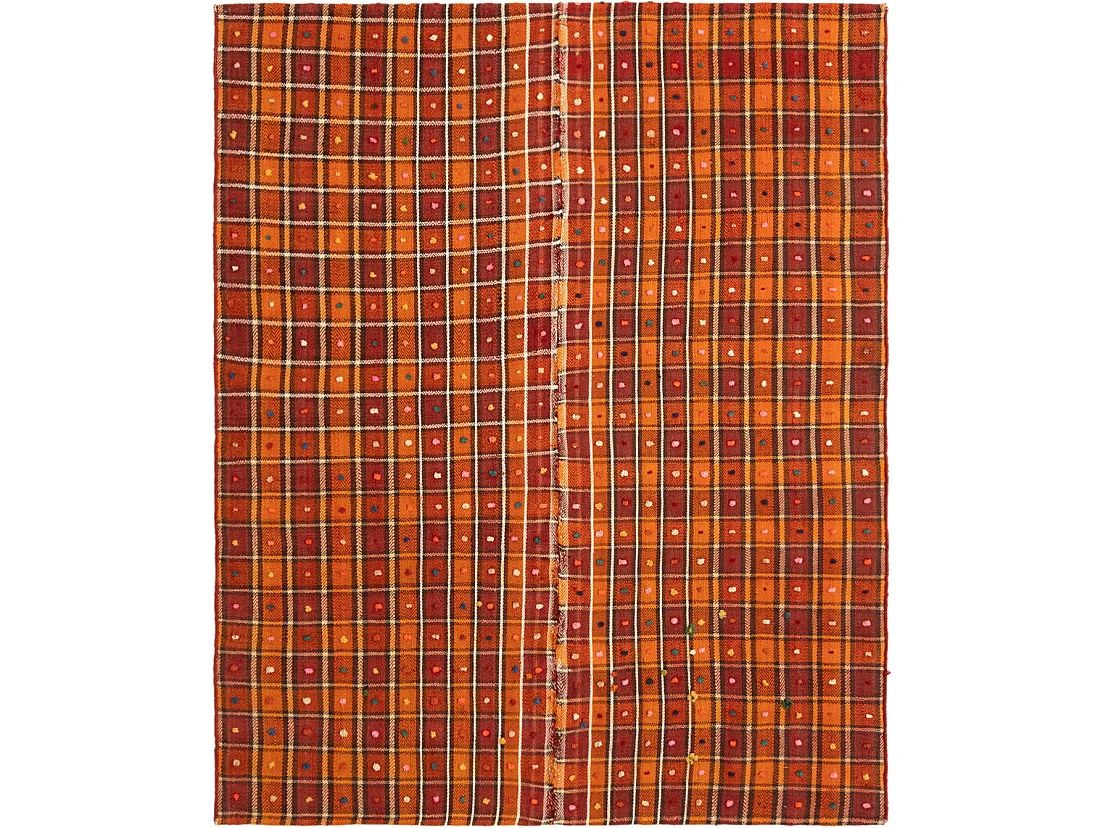 Tapis de laine 148x179 orange Jajim