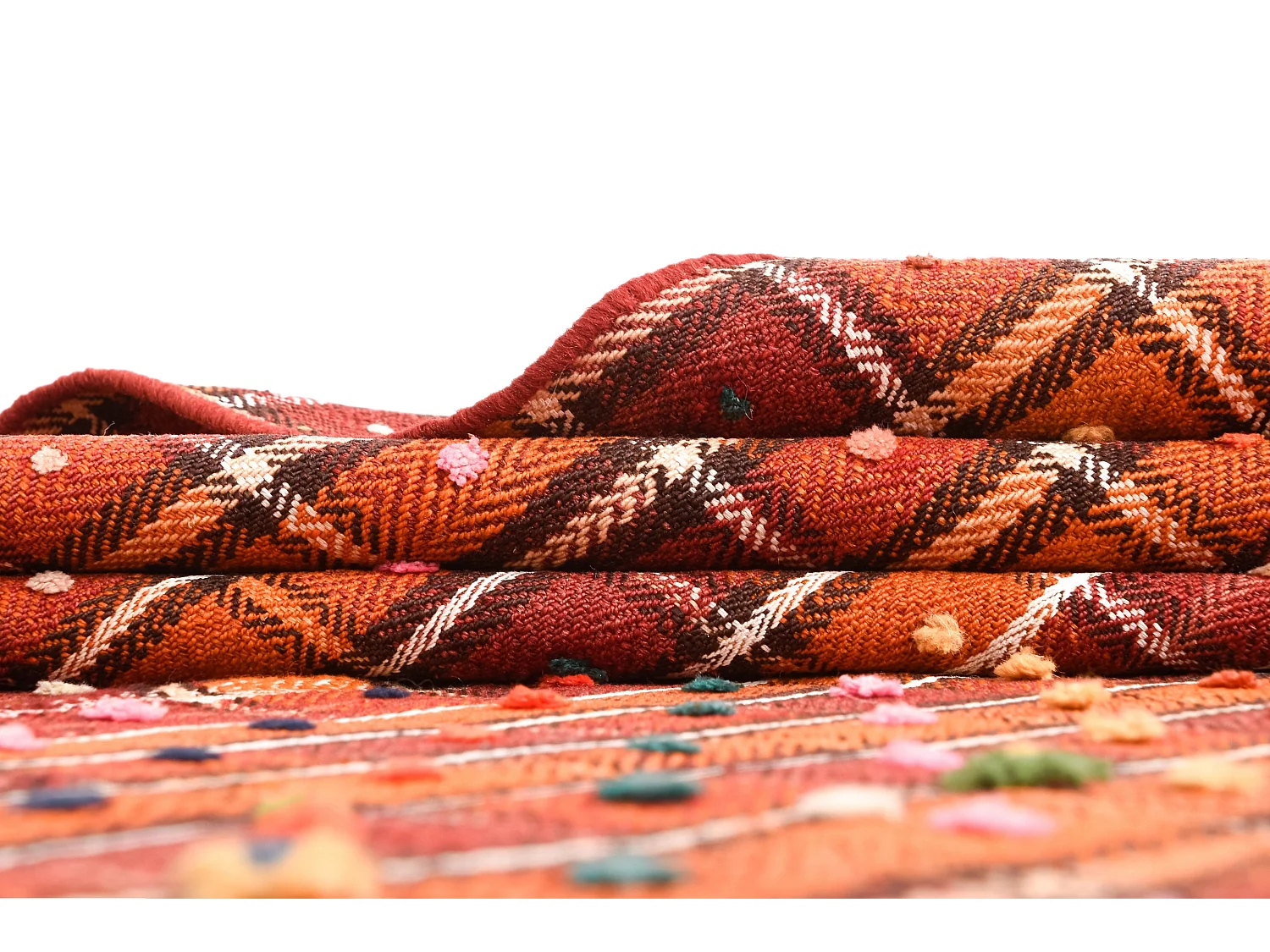 Tapis de laine 148x179 orange Jajim