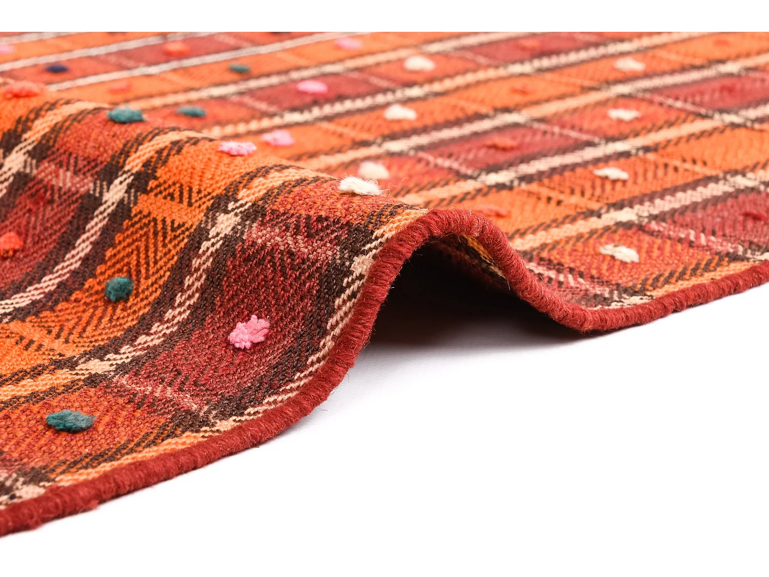 Tapis de laine 148x179 orange Jajim