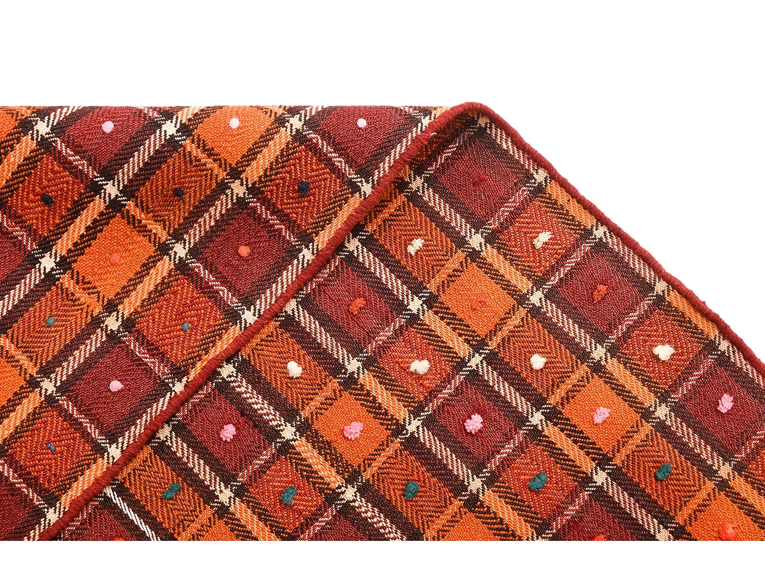 Tapis de laine 148x179 orange Jajim