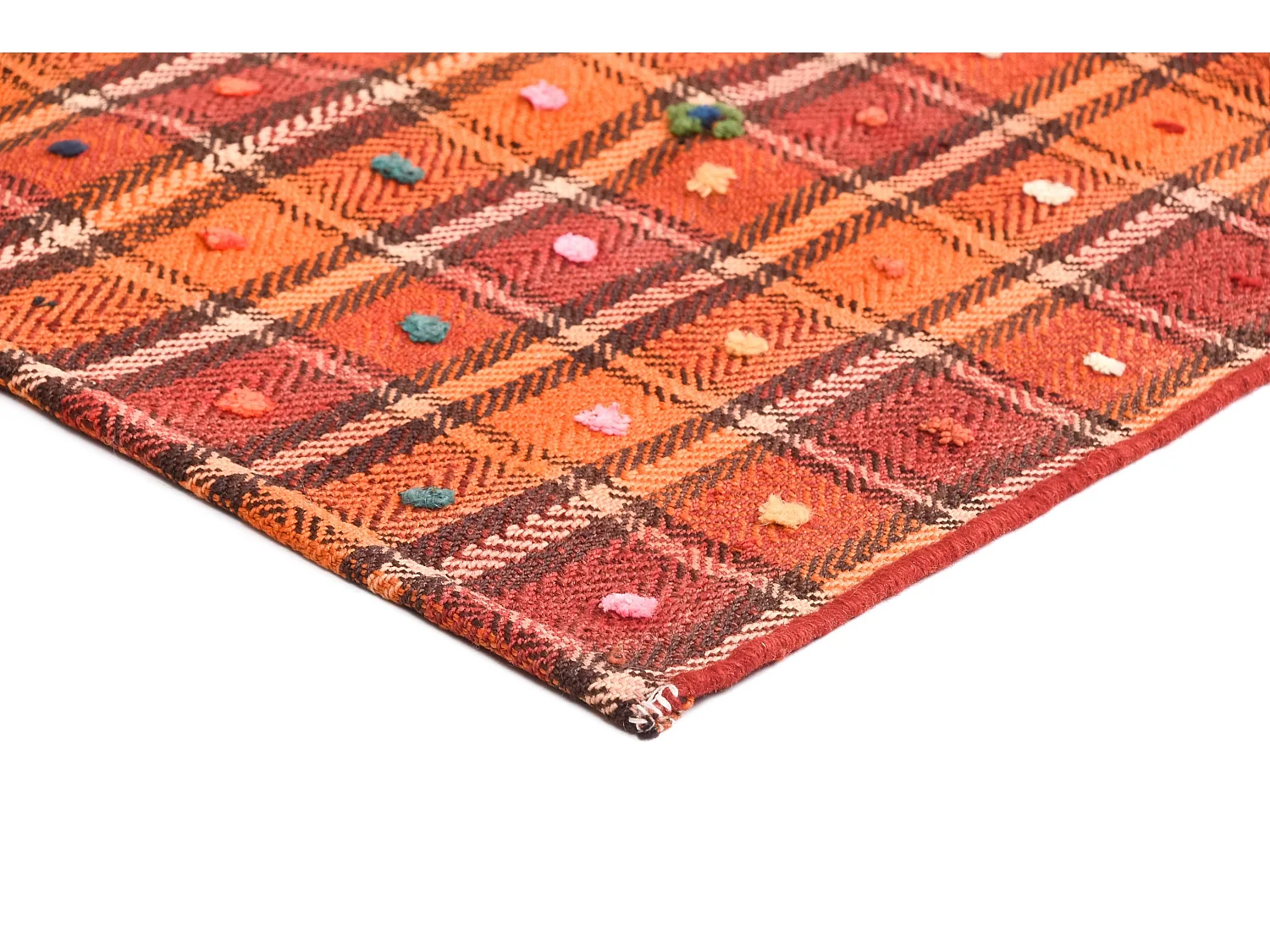 Tapis de laine 148x179 orange Jajim