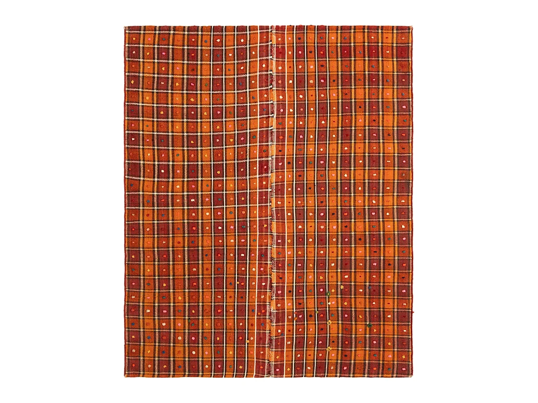 Tapis de laine 148x179 orange Jajim
