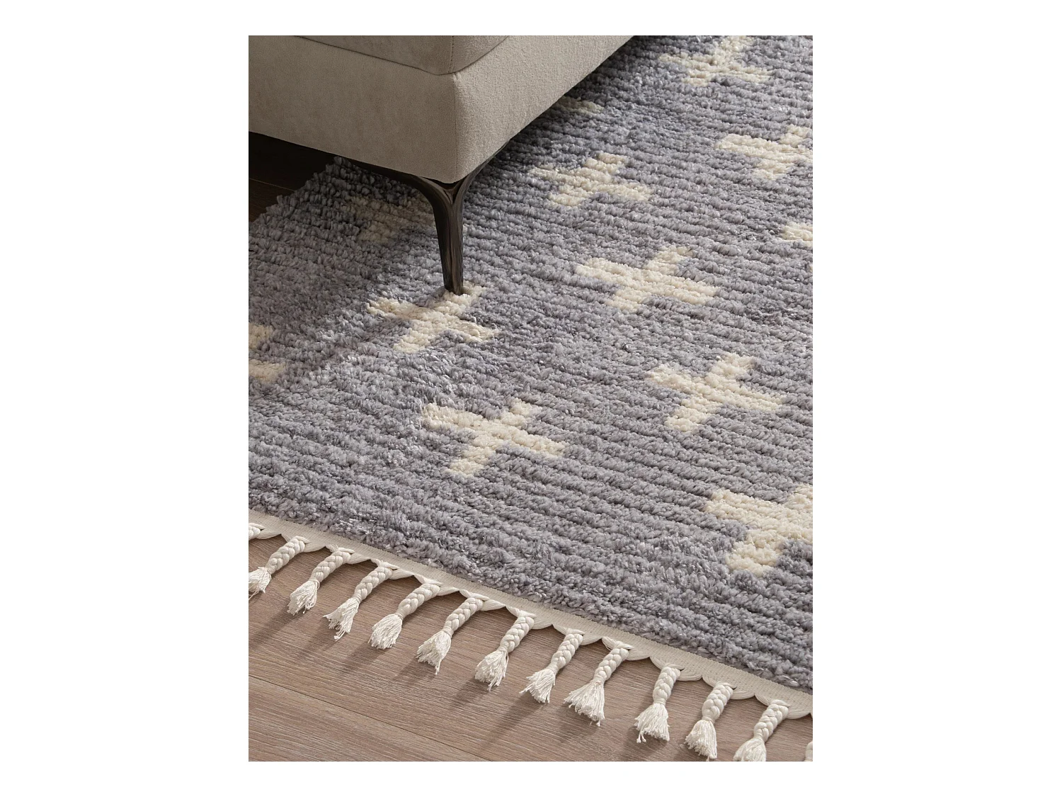 Hoogpolig tapijt 245x160 Grijs Frauenfeld Rood