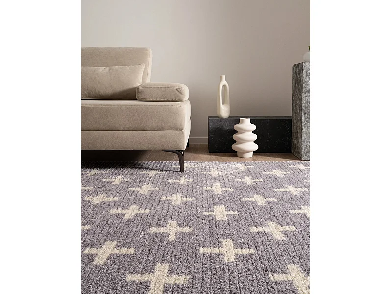 Tapis shaggy 160x245 gris Frauenfeld Rood