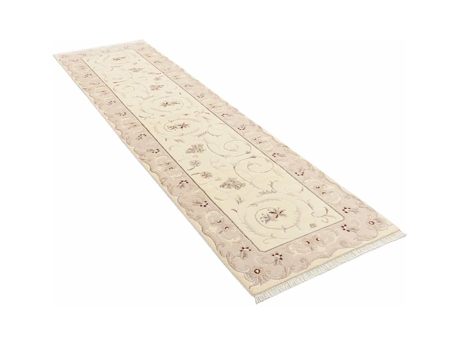 Läufer-Wollteppich 79x305 Beige Darya