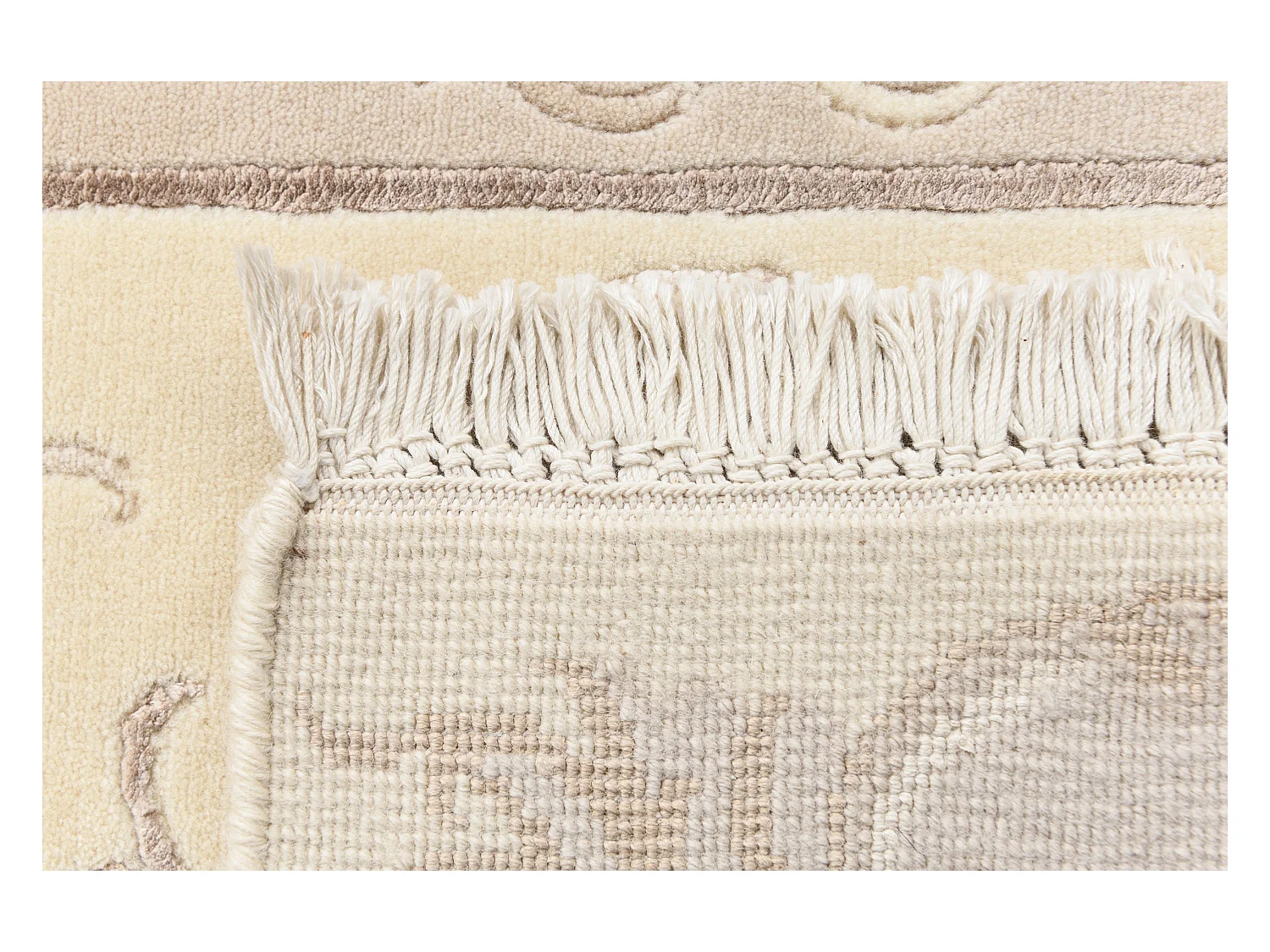Läufer-Wollteppich 79x305 Beige Darya