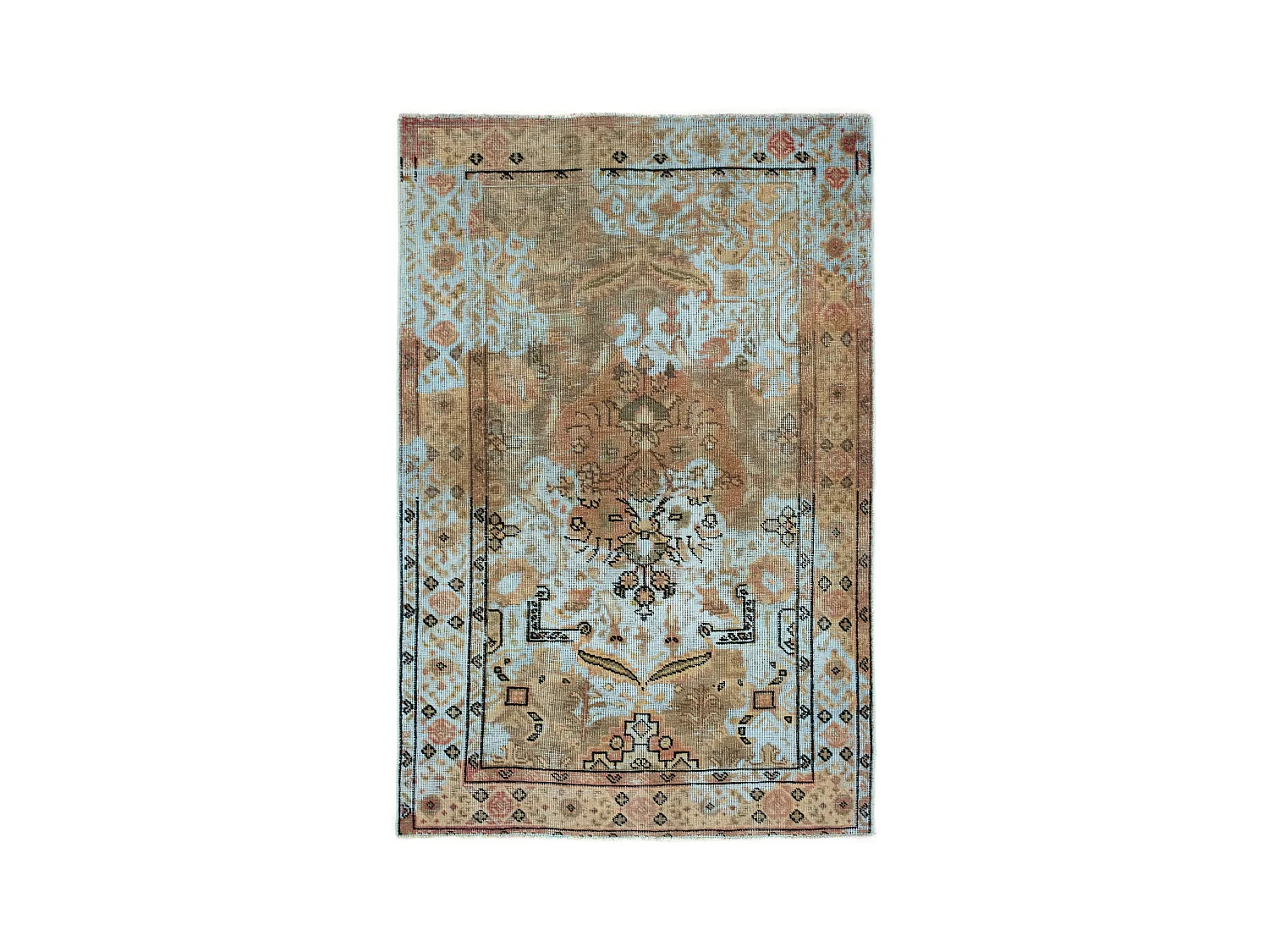 Tapis de laine 96x148 Bleu Vintage Royal