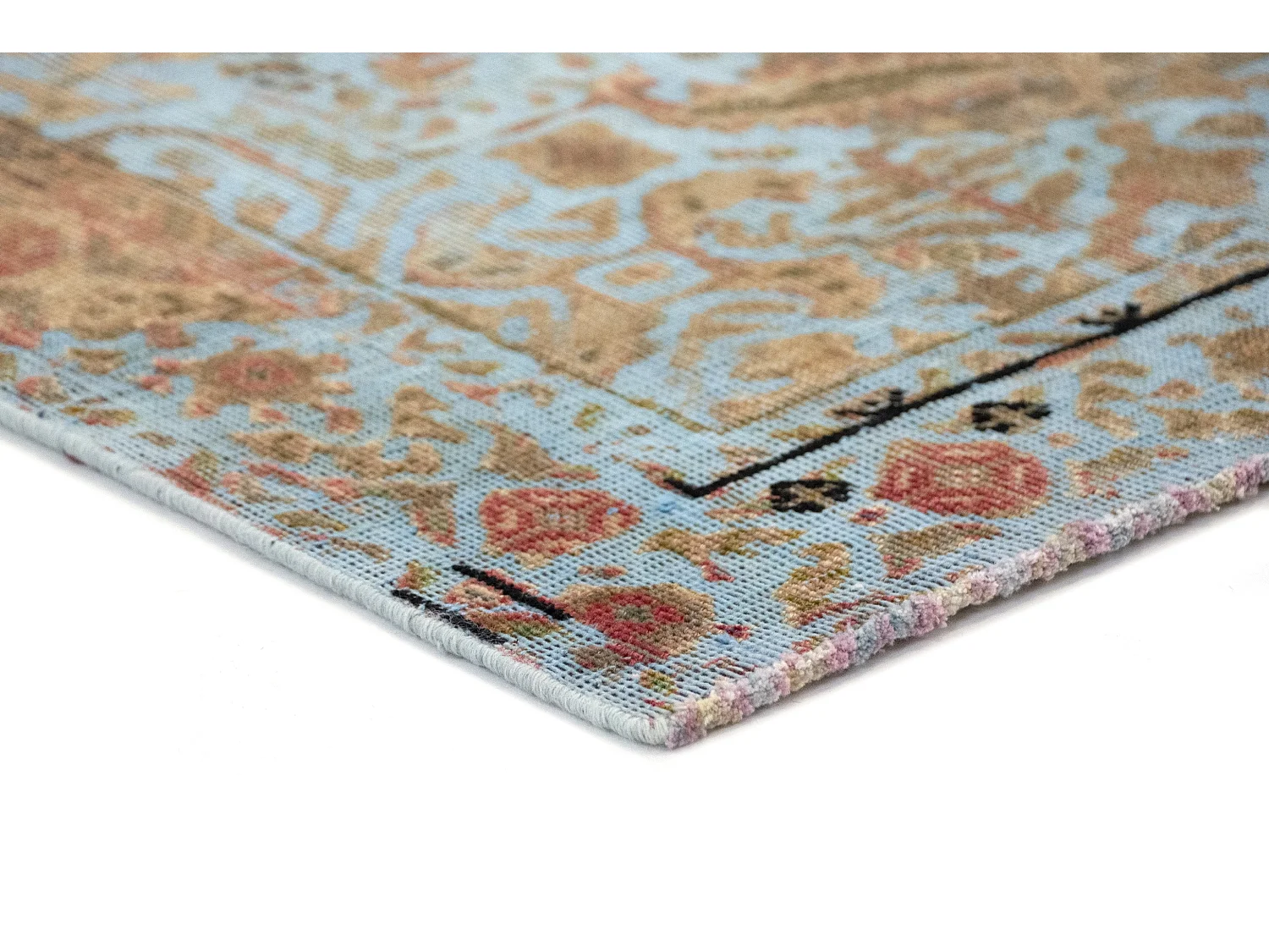 Tapis de laine 96x148 Bleu Vintage Royal