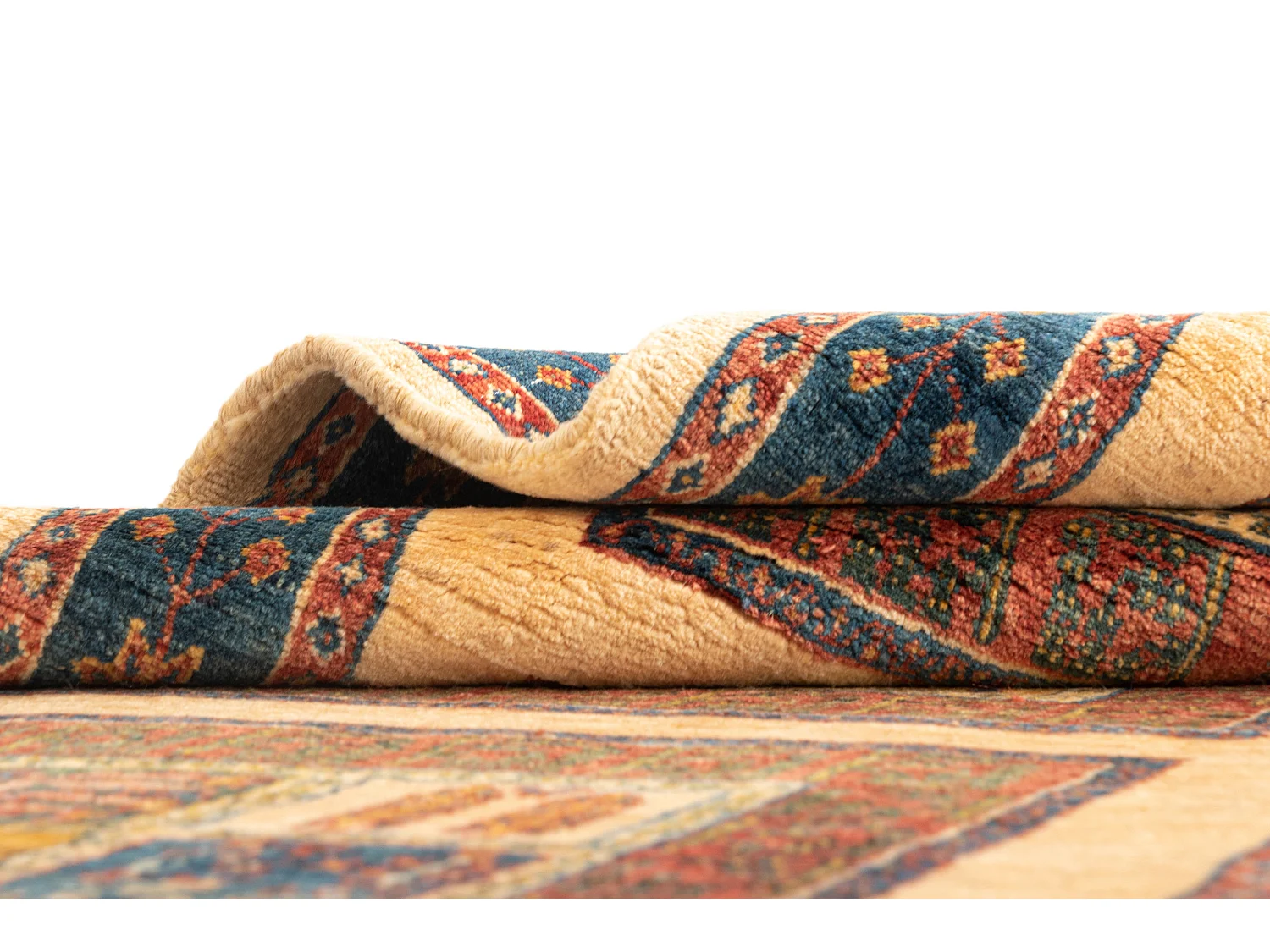 Läufer-Wollteppich 84x204 Beige Kashkuli