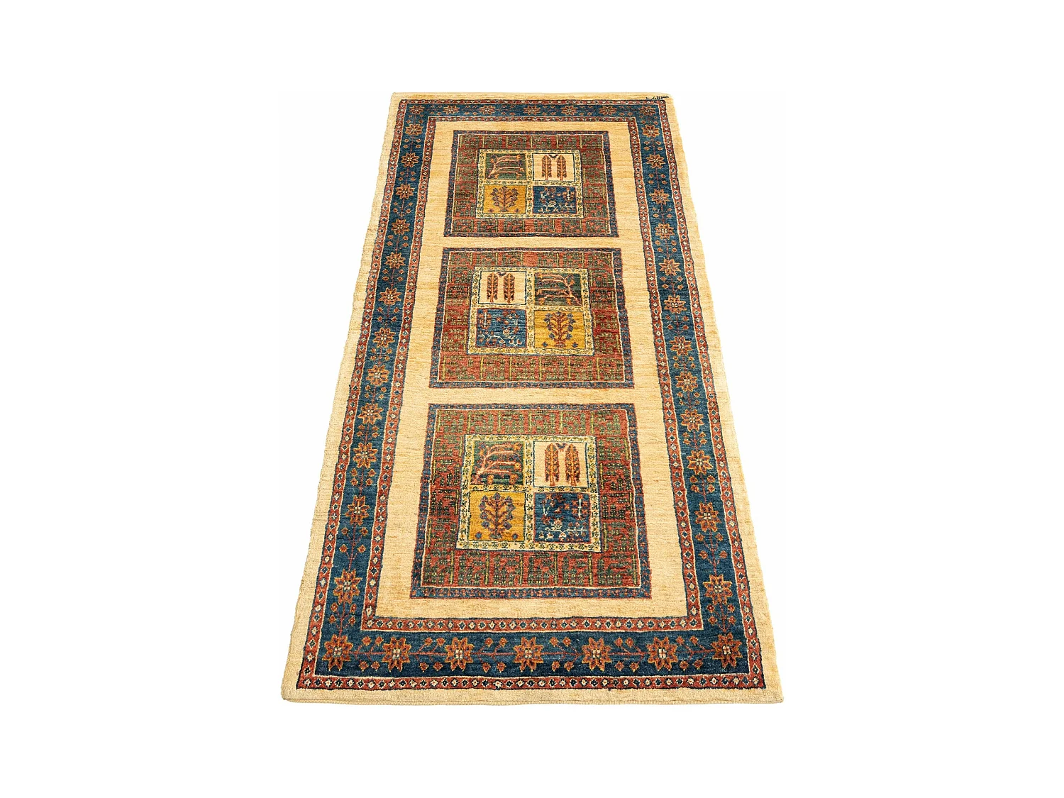 Tapis de couloir en laine 84x204 beige Kashkuli