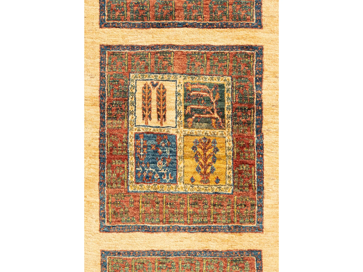 Tapis de couloir en laine 84x204 beige Kashkuli